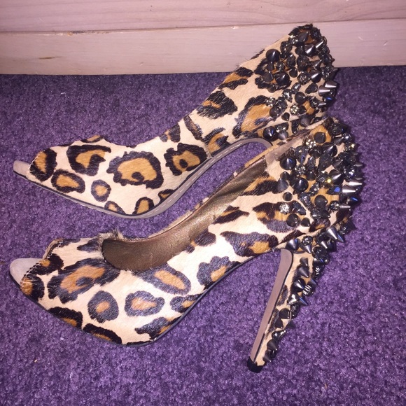 Sam Edelman Lorissa peep toe real fur heel 6 - Picture 2 of 8